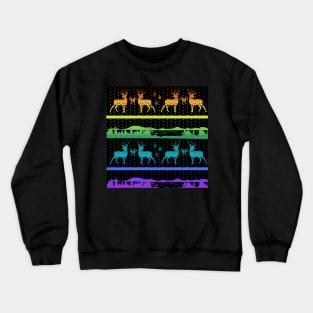 Rainbow deer christmas Crewneck Sweatshirt